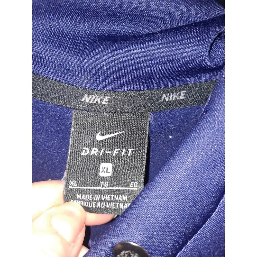 Nike Dry-Fit Blue Hoodie Sweatshirt with White‎ Camo Swoosh Size XL